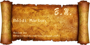 Béldi Márton névjegykártya